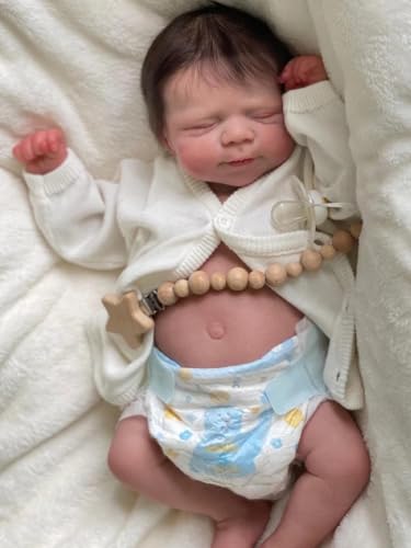 Zero pam Reborn Baby Vollsilikon Lebensecht, Reborn Puppe Junge, 48CM Reborn Puppen Lebensecht Babypuppen Puppe Wie Echtes Baby Silikon Baby Mit Haaren von Zero pam