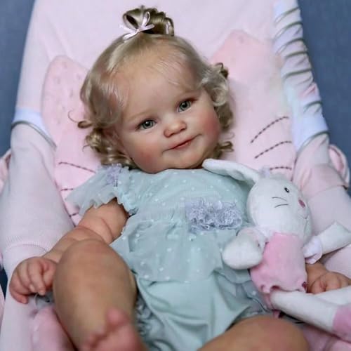 Zero pam Reborn Baby Vollsilikon Lebensecht, Silikon Baby Mädchen 50CM Lebensechte Puppe Wie Echtes, Reborn Puppen Lebensecht, Echt Aussehende Puppe Mit Haaren von Zero pam