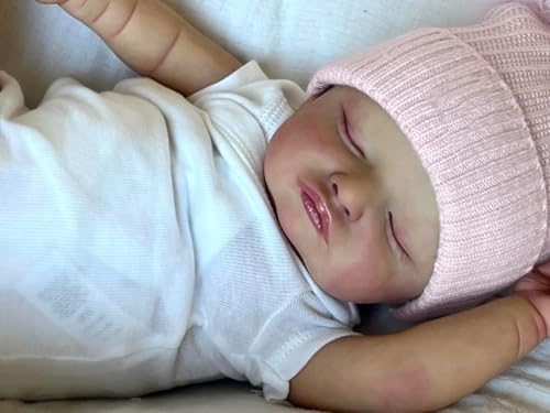 Zero pam Reborn Baby Vollsilikon Lebensecht 20 Zoll Reborn Baby Mädchen Lebensechte Puppen Schlafende Realistische Neugeborene Puppe Ab 2 Jahre Mit Fütterung Zubehör Für Mädchen von Zero pam