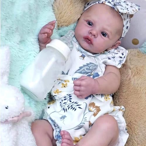 Zero pam Reborn Baby Vollsilikon Lebensecht 45CM Reborn Baby Mädchen Puppe Wie Echtes Silikon Puppen Lebensechte Puppe Ab 3 Jahre von Zero pam