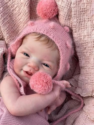 Zero pam Reborn Baby Vollsilikon Lebensecht-50CM Reborn Baby Mädchen, Puppe Wie Echtes, Silikon Puppen Mit Haaren, Lebensechte Puppe Ab 3 Jahre von Zero pam