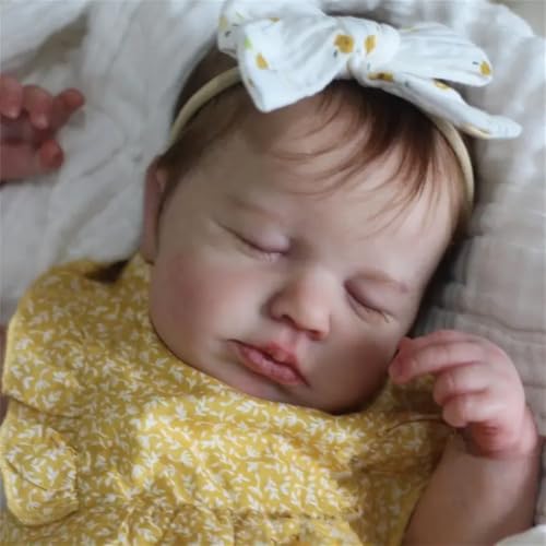 Zero pam Reborn Baby Vollsilikon Lebensecht-50CM Reborn Baby Mädchen Waschbar Realistisch Puppe Echt Aussieht Reborn Puppen Lebensecht Mit Zubehör von Zero pam