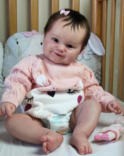 Zero pam Reborn Baby Vollsilikon Lebensecht-50CM Reborn Puppen Lebensecht, Babypuppen Wie Echt, Lebensechte Babypuppen, Echte Babypuppe, Reborn Baby Mädchen, von Zero pam