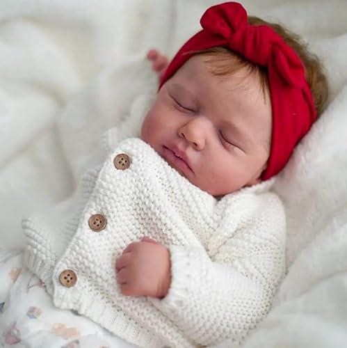 Zero pam Reborn Baby Vollsilikon Lebensecht-50CM Reborn Puppen Lebensecht, Silikon Baby Mädchen, Babypuppen Wie Echt, Echte Babypuppe, Silikon Puppe Mit Haaren von Zero pam