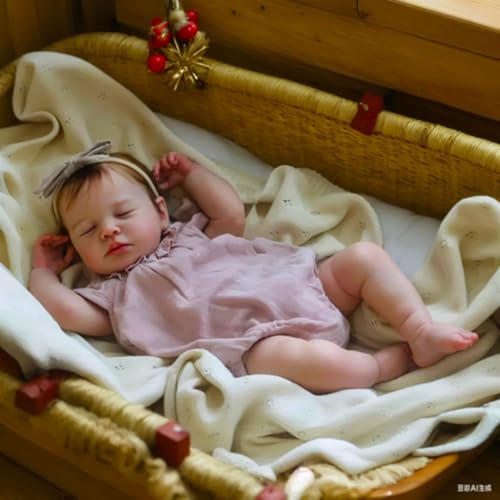 Zero pam Reborn Baby Vollsilikon Lebensecht-50CM Silikon Baby Mädchen, Reborn Puppen Lebensecht, Babypuppen Wie Echt, Echte Babypuppe, Silikon Puppe Mit Haaren von Zero pam