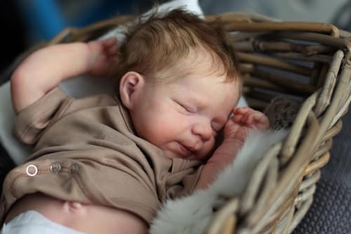 Zero Pam Reborn Baby Vollsilikon Lebensecht Junge 45 cm Mit Verwurzeltes Haar - Lebensechte Babypuppe Wie Echtes Baby Realistisch von Zero pam