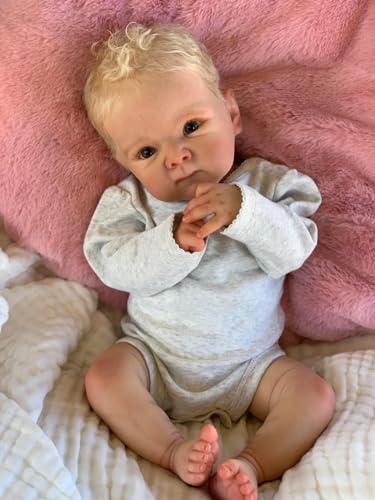 Zero pam Reborn Baby Vollsilikon Lebensecht Junge 45 cm mit Haaren Augen Auf, Realistische Babypuppe Weichkörper mit Vollem Vinyl Körper Wasserdicht Anatomisch Korrekt Toddler Puppe Echt Wie EIN Baby Zero pam Reborn Baby Vollsilikon Lebensecht Junge 45 cm mit Haaren Augen Auf, Realistische Babypuppe Weichkörper mit Vollem Vinyl Körper Wasserdicht Anatomisch Korrekt Toddler Puppe Echt Wie EIN Baby von Zero pam