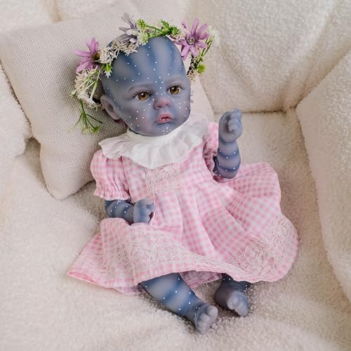Zero pam Reborn Baby Vollsilikon Lebensecht Puppe Avatar 30CM Mini Silikon Baby Mädchen Babypuppen Wie Echt Alien Puppe Silikon Körper von Zero pam