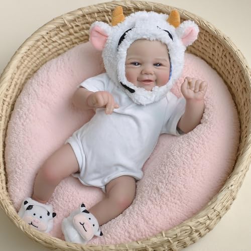 Zero pam Reborn Baby Vollsilikon Mädchen 48 cm, Reborn Puppe Vollsilikon Körper Realistische,Lebensechte Babypuppen Weichen Körper,Babypuppen Wie Echtes Baby Für Kinder von Zero pam