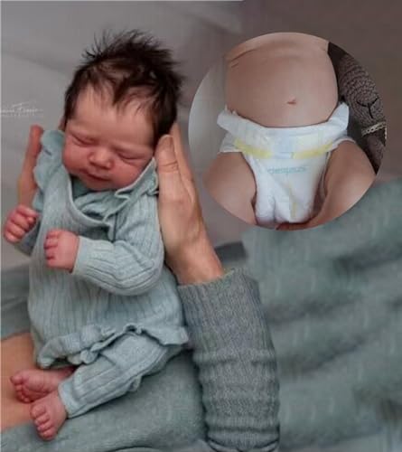 Zero pam Reborn Babypuppen Junge 18 Zoll Lebensechte Babypuppen Komplett Silikon Vinyl Realistische Baby Puppe Newborn Die Echt Aussehen Baby Puppe Wie Echte Babys mit Zubehör von Zero pam