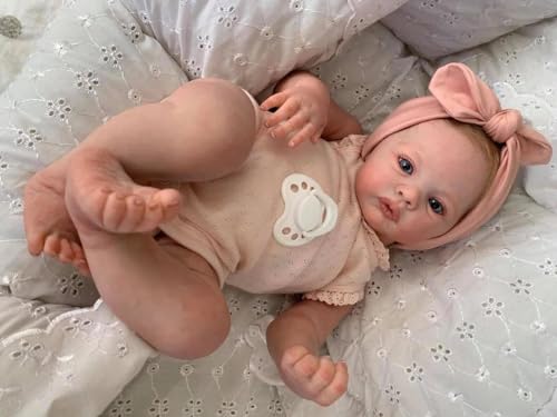 Zero pam Reborn Puppe 48CM Reborn Baby Mädchen Vollsilikon Lebensecht Babypuppen Realistische Puppe Baby Newborn Echte Babypuppe Puppe Echt Wie EIN Baby Vinyl Silikon Puppen Baby von Zero pam