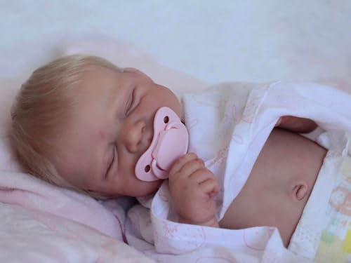 Zero pam Reborn Puppe Blond Neugeborene Baby Puppen Reborn Baby Silikon Lebensecht 48 cm Eine Puppe Die Aussieht Wie EIN Echtes Kind Reborn Puppe Lebensecht Reborn Baby von Zero pam