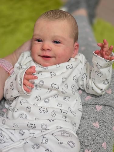 Zero pam Reborn Puppe Lebensecht Lächelnder Junge 45CM Silikon Baby Puppen Wie Echt Realistisch Newborn Babypuppe Lebensechte Babypuppen Für Kinder Ab 3 Jahre von Zero pam