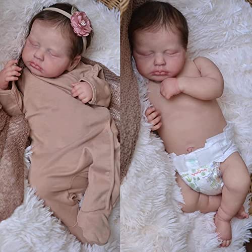 Zero pam Reborn Puppe Vollsilikon Lebensechte Babypuppen 50CM Kann Gewaschen Werden Babypuppe Wie Echtes Baby Silikon Baby Puppe Ab 3 Jahre von Zero pam
