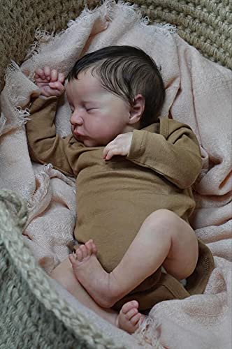 Zero pam Reborn Puppen Junge 19 Zoll Lebensecht Silikon Baby Puppe Schlafende Babypuppe Wie Echtes Baby Puppe Mit Weichem Stoffkörper von Zero pam