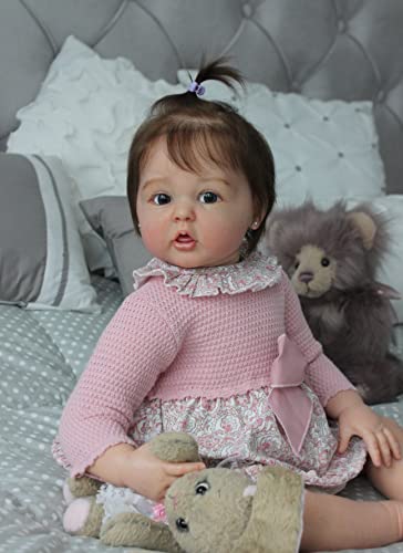 Zero pam Reborn Puppen Mädchen 24 Zoll Lebensechte Babypuppe Wie Echtes Baby Weichkörper Silikon Baby Finger Lutschen Puppe Ab 3 Jahre von Zero pam