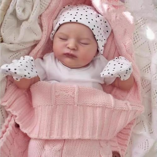 Zero pam Schlafende Reborn-Baby-Puppen Ganzkörper Mädchen 48CM Süße Babypuppen Die Echt Aussehen Silikonbabys Zum Anfassen Mit Gefärbten Haaren von Zero pam