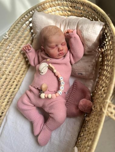 Zero pam Süß Reborn Babypuppen Mädchen 20 Zoll 50 cm Handgemachte Reborn Babys Lebensechte Neugeborenes Toddler Puppen Weichem Beschwertem Stoffkörper Wie EIN Echtes Baby Augen Zu von Zero pam