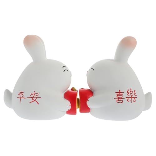 Zerodeko 1 Paar Paar Hasenschmuck Frosch Plüsch Ausgestopft Weiden Ornament Frösche Gartenverzierung Maskottchen Tiere Kaninchen Zwerge Lustig Hasenlampe Pfau Gans Harz von Zerodeko