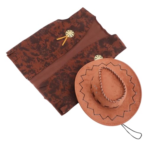 Zerodeko 1 Satz Cowboy Kostüm für Männer Teiliges mit Braunem Cowboyhut und Hemd Halloween Karneval und Themenpartys Stylisches und Bequemes Design für Unvergessliche Auftritte Zerodeko 1 Satz Cowboy Kostüm für Männer Teiliges mit Braunem Cowboyhut und Hemd Halloween Karneval und Themenpartys Stylisches und Bequemes Design für Unvergessliche Auftritte von Zerodeko