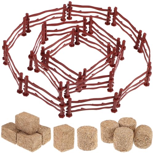 Zerodeko 1 Satz Miniatur Farmzaun mit Spielzeugzäunen und Realistischen Heuballen Einfacher Aufbau für Kreative Spielwelten für Garten und Puppendekoration Zerodeko 1 Satz Miniatur Farmzaun mit Spielzeugzäunen und Realistischen Heuballen Einfacher Aufbau für Kreative Spielwelten für Garten und Puppendekoration von Zerodeko