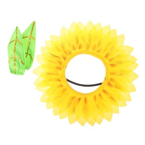Zerodeko 1 Satz Sonnenblumen Kopfband Set mit Handschuhen Lustige Kostümaccessoires für Flower Headgear für Feste und Verkleidungen Geeignet für Karneval und Gartenpartys von Zerodeko