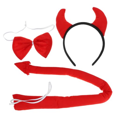 Zerodeko 1 Satz Teufel Kostüm mit Haarreif und Fliege Halloween Cosplay Zubehör für Feste und Partys Kreative Teufelselemente für Einen Einzigartigen Look Zerodeko 1 Satz Teufel Kostüm mit Haarreif und Fliege Halloween Cosplay Zubehör für Feste und Partys Kreative Teufelselemente für Einen Einzigartigen Look von Zerodeko