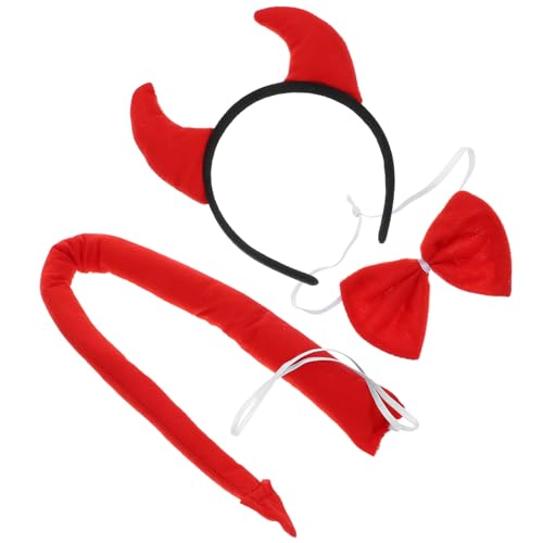 Zerodeko 1 Satz Teufelskostüm Set für Halloween Teiliges Set mit Teufelshörnern Teufelsschwanz und Schleife Zubehör für Cosplay Karneval und Partys Zerodeko 1 Satz Teufelskostüm Set für Halloween Teiliges Set mit Teufelshörnern Teufelsschwanz und Schleife Zubehör für Cosplay Karneval und Partys von Zerodeko
