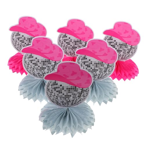 Zerodeko 1 Satz Vintage Cowboyhut Disco Honeycomb Ball Dekoration für Partys Teiliges Set Kreative Tischdeko Party für Feierlichkeiten von Zerodeko