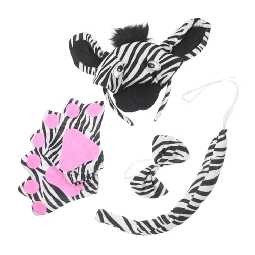 Zerodeko 1 Satz Zebra Kostüm Set für Zebraohren Haarreif und Fliege Tierkostüm Zubehör für Karneval Halloween und Geburtstagsfeiern und Bequem für Altersgruppen Zerodeko 1 Satz Zebra Kostüm Set für Zebraohren Haarreif und Fliege Tierkostüm Zubehör für Karneval Halloween und Geburtstagsfeiern und Bequem für Altersgruppen von Zerodeko