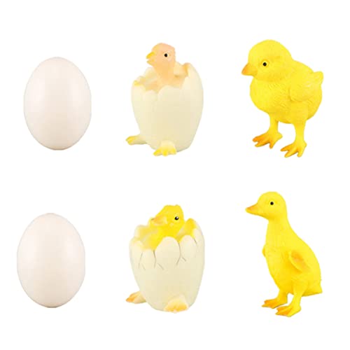 Zerodeko 1 Set Simuliertes Huhn Und Ente Kognitionsspielzeug Für Kindertiere Tiermodell Simulations-geflügelspielzeug Lebenszyklusmodell Weiches Gummi Weiß von Zerodeko