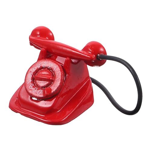 Zerodeko 1 Stück Puppenhaus-Telefon Mini-Vintage-Telefon Mini-Telefon-Drehtelefon-Spielzeug Mini-Telefonmodell Für Puppenhaus-Dekor von Zerodeko