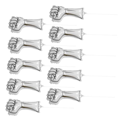 Zerodeko 10 Stück Aufblasbare Aluminiumfolie Sport Cheer Ballons Leichte Lärmmacher Sticks Robuste Sport Ballon Requisiten für Geburtstagsfeiern Sportveranstaltungen und Jubelspaß von Zerodeko