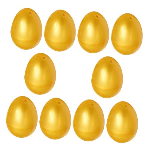 Zerodeko 10 Stück Befüllbare Goldene Ostereier Kunststoff Eier für Eiersuche Partydekoration Preisverleihung und Kreative Spielideen Vielseitige Ostergeschenke von Zerodeko