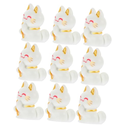 Zerodeko 10 Stück Miniatur-glückskatze Winken Glücklich Gold Vermögen Glücksfiguren Glückskatzenmodell Glückskatzenverzierung Winzig Katzenstatue Mini-katzenstatue Weiß Harz Zerodeko 10 Stück Miniatur-glückskatze Winken Glücklich Gold Vermögen Glücksfiguren Glückskatzenmodell Glückskatzenverzierung Winzig Katzenstatue Mini-katzenstatue Weiß Harz von Zerodeko