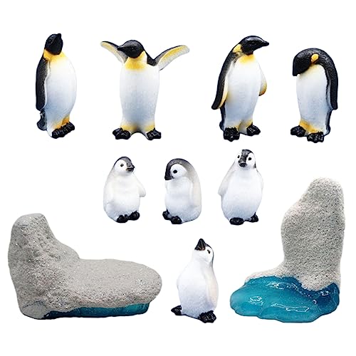 Zerodeko 10 Stück Pinguin Eisberg Landschafts Gestaltung Figuren Mini-Pinguin-Modell Miniatur Pinguine Simulationstiere Nachgeahmte Tiermodelle Simulierte Pinguindekore Harz von Zerodeko