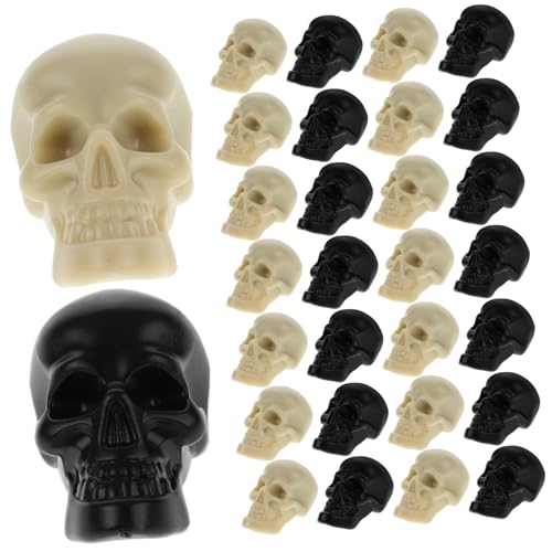 Zerodeko 100 Stück Mini Schädel Dekoration Realistische Halloween für Gruselige Partys und Gartenarrangements Robustes und Leichtes Material für Fluchtspiele und Fotosessions von Zerodeko