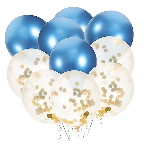 Zerodeko 10Stücke Geburtstagsballons Dunkelblaue Und Goldene Latexballons Für Hochzeiten Und Partys Dekorationsballons Mit Goldenen Glitzerakzenten Metallic von Zerodeko