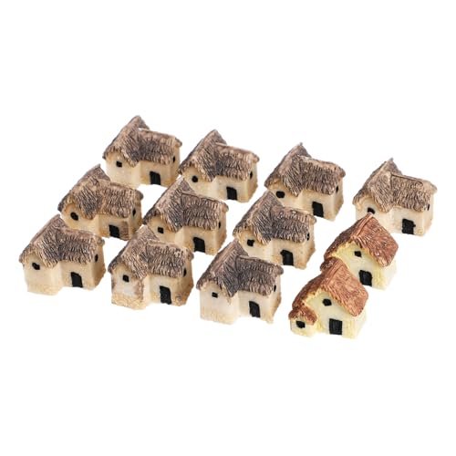 Zerodeko Miniatur-Landhaus-Ornament-Set 12 Stück Kunstharz Mini-häuser Für Gartendekoration Zufälliger Stil von Zerodeko
