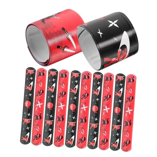 Zerodeko 12 Stück Ninja Klatscharmbänder für Party Mitgebsel Slap Bracelets mit Ninja Muster für Geburtstagsfeiern und Deko Leicht und Handlich von Zerodeko