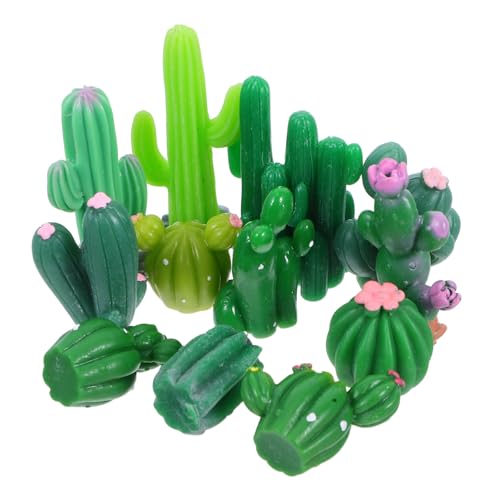 Zerodeko 12 Stück Teiliges Harz Kaktus Mikro Landschafts Niedliche Desktop Deko Figuren DIY Garten Zubehör Platzsparend Edukativ Wüstenmotiv für Büro und Zuhause von Zerodeko