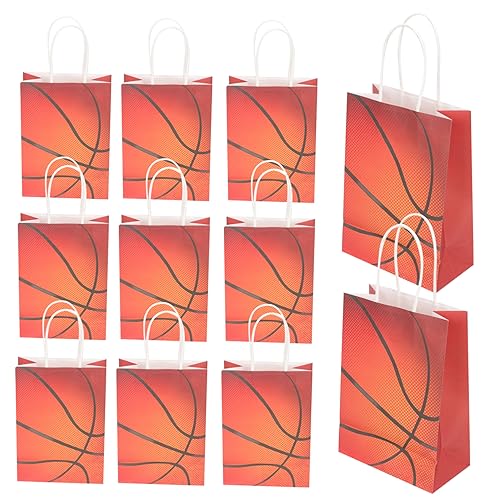 Zerodeko 12Stücke Basketball Geschenktüten Aus Kraftpapier Bedruckt Mit Klassischen Basketballmustern Für Süßigkeiten Und Kleine Basketball Partys von Zerodeko