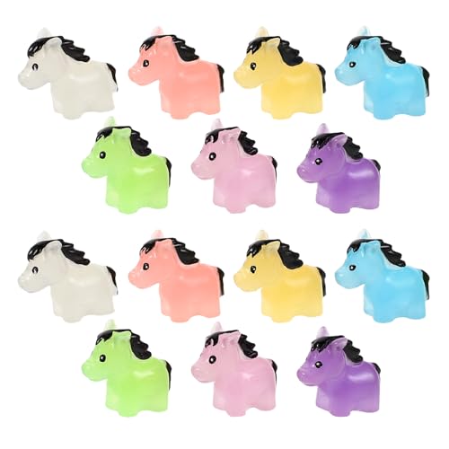 Zerodeko 14 Mini-Pferdefiguren: Leuchtende Pferdeskulpturen aus Kunstharz – Tischdekoration mit Tiermotiven und Nachtleuchteffekt für Schlafzimmer und Büro, Geschenkideen von Zerodeko