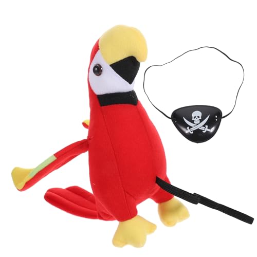 Zerodeko 1Satz Papagei Schulter Kostümzubehör für Halloween Realistische Piratenpapagei Augenklappe für Cosplay Mottoparty Geburtstagsfeiern Foto Requisite von Zerodeko