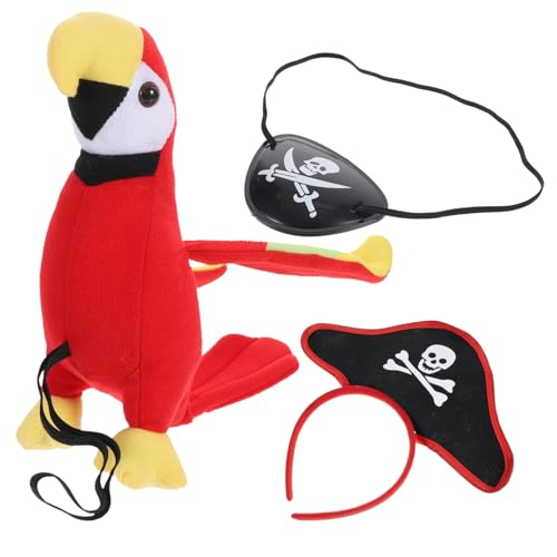 Zerodeko 1Satz Piraten Kostümset Mit Papagei Accessoires Teiliges Set Mit Haarband Und Realistischem Papagei Für Kindergeburtstagsfeiern Und Piraten Themenpartys von Zerodeko