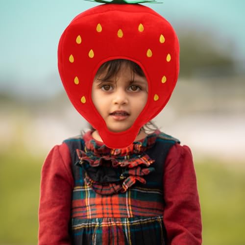 Zerodeko 1pc Obst Plüsch Hut, Lustige Erdbeere Form Kopfbedeckung, Cosplay Hut für Party Decor Prop, 13, 77x11, 02x5, 90 Zoll von Zerodeko