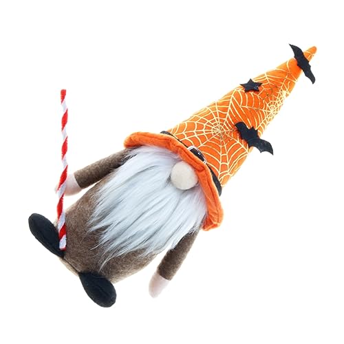 Zerodeko 1stk Halloween-zwergpuppe Halloween-stoffpuppendekoration Gartenzwerg Figur Zwerggartenstatuen Bausatz Lauch Ausgestopft Puppenornament Halloween-Spinnennetz von Zerodeko