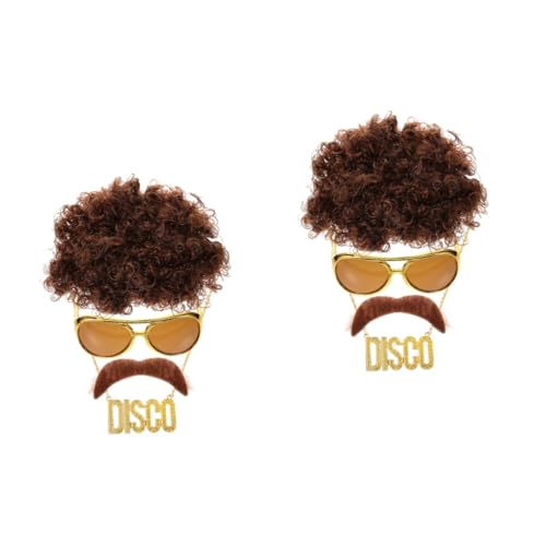 Zerodeko 2 Sätze Disco Kostüm mit Perücke Sonnenbrille Kette Jahre Party Accessoires für Männer und Frauen für Halloween Karneval Cosplay und Fotoshootings Zerodeko 2 Sätze Disco Kostüm mit Perücke Sonnenbrille Kette Jahre Party Accessoires für Männer und Frauen für Halloween Karneval Cosplay und Fotoshootings von Zerodeko