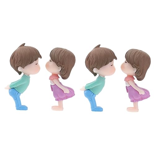 Zerodeko 2 Sätze Niedlicher Pärchen Cake Topper aus Kunststoff Desktop Dekoration für Hochzeit Party Tortendeko Süßes Detailreiches Design als oder Tischdeko von Zerodeko