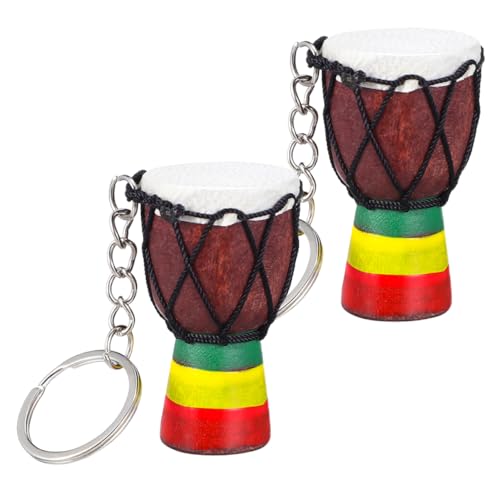 Zerodeko 2 Stück Afrikanischer Trommel Schlüsselanhänger als Taschen und Rucksackanhänger für Musikliebhaber und Langlebig und Vielseitig Einsetzbar von Zerodeko
